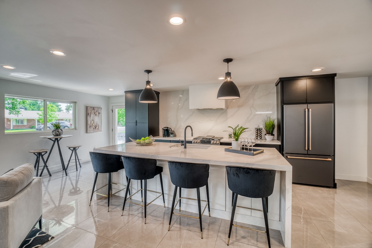 a beautiful quartz kitchen 